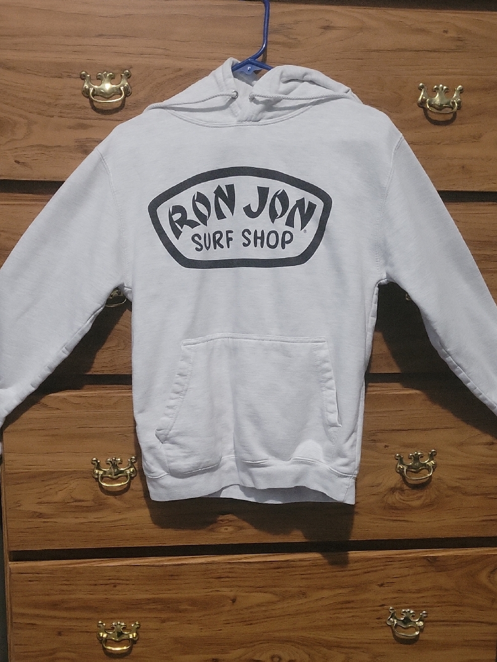 Ron Jon Light Gray Hoodie with Black Logo